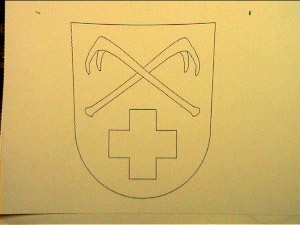 Vaakuna ehdotelma "kaskiharat ja Hattulanristi"